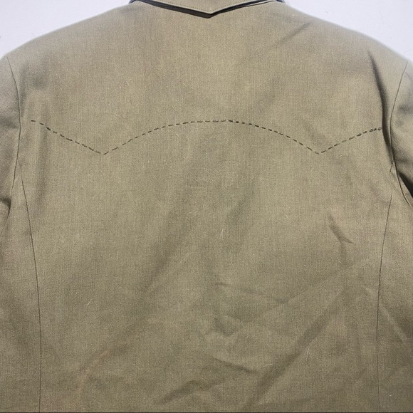 From The House Of Howe Mens Green Military Button Down Wool/Cotton Blazer XL - Picture 4 of 16